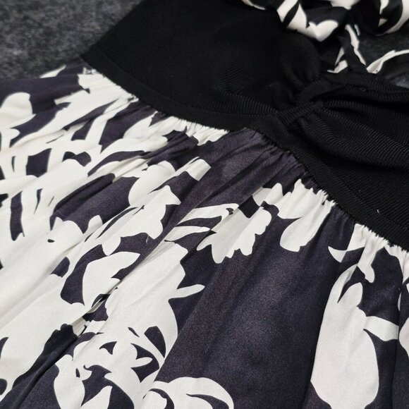 Bebe Floral Halter Top | Black & White Coquette Cottagecore Stretch XS Summer - Picture 11 of 14